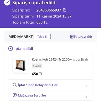 İndirimli Ürünün Sipariş İptali Ve Mağduriyet