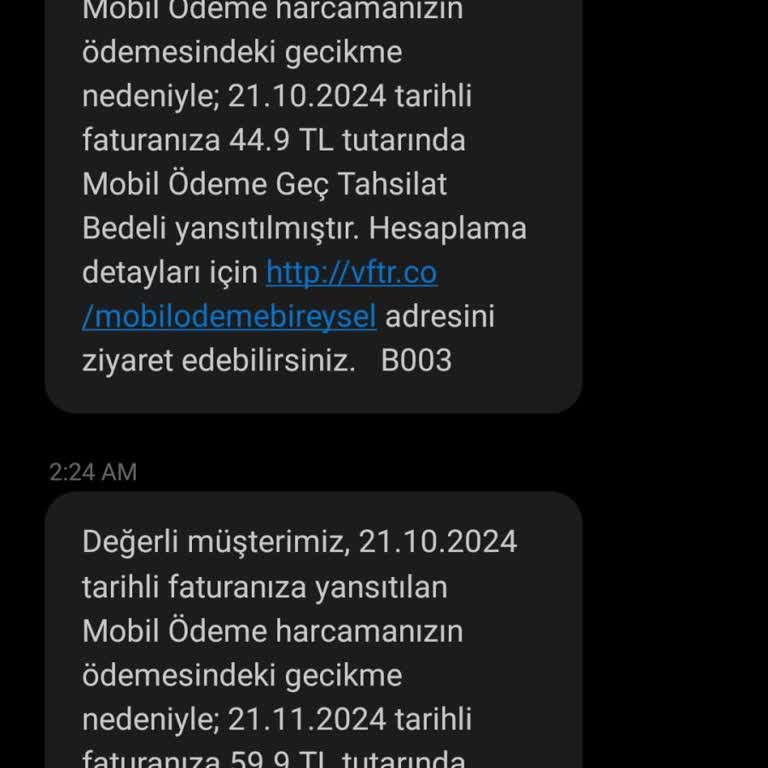 Vodafone'un Vicdansız Geç Ödeme Ücreti