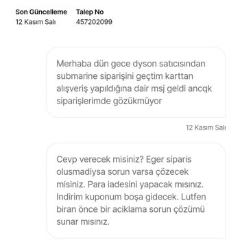 Dyson Siparişim Kayıp: Ne Onay Ne İptal