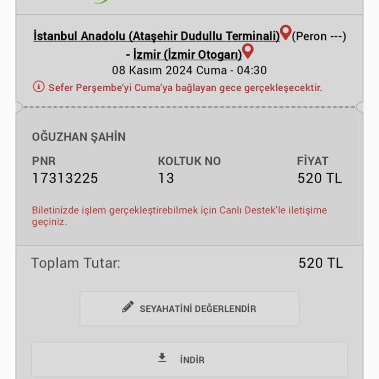 Obilet Ve Uludağ Turizm İle Hayal Kırıklığı Yaratan Yolculuk