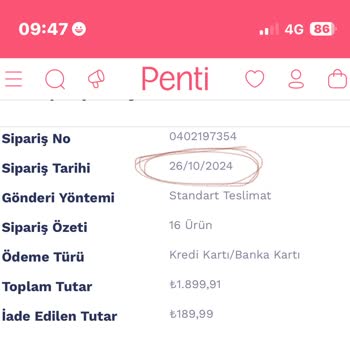 Penti'de İptal Edilemeyen Sipariş Ve Ulaşılamayan Müşteri Hizmeti