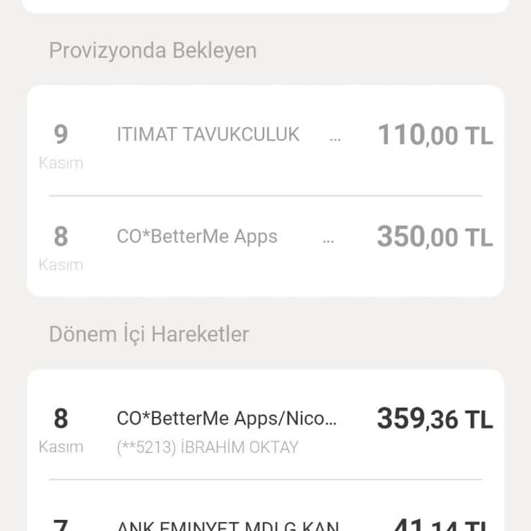 Betterme İzinsiz Kredi Kartı Çekimi Ve İade Talebi