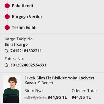 Sürat Kargo Teslimat Sorunu: Ürün Kapıya Bırakıldı