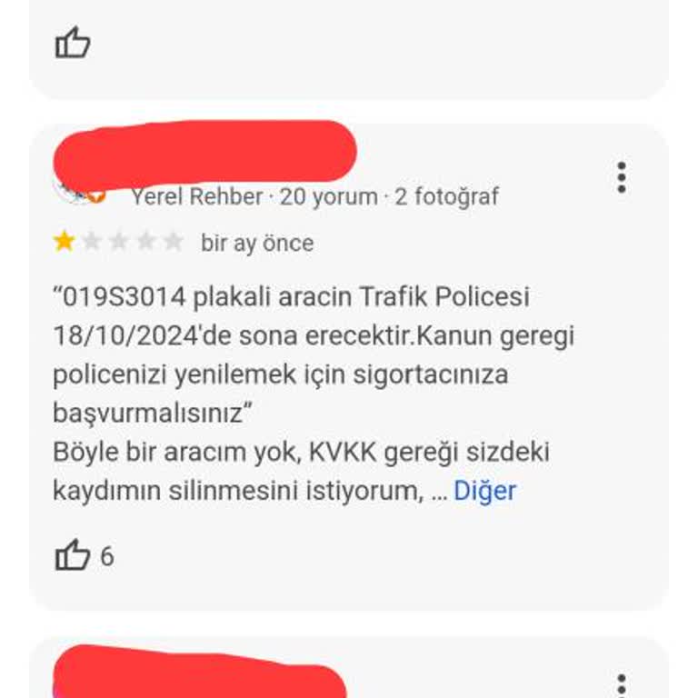 Yanlış Kişiye Gönderilen Trafik Poliçesi Hatırlatma Mesajı