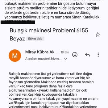 Arçelik Bulaşık Makinesi Servis Sorunu Ve Üretim Hatası