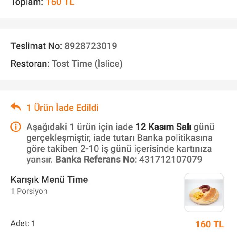 Teslim Edilmeyen Ürün Sorunu