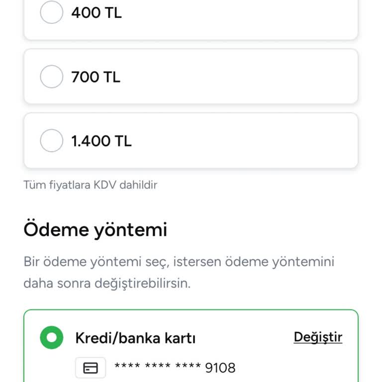 Ödeme Seçenekleri Yetersizliği