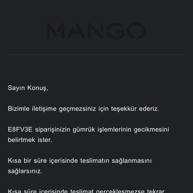 Mango'dan Gümrük Ve İade Sorunu