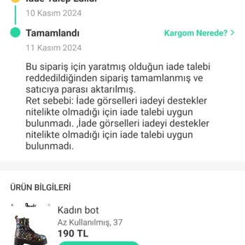 Trendyol Express Yanlış Ürün Ve Reddedilen İade Talebi Mağduriyeti