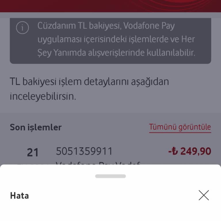 Vodafone Pay Cüzdanında Kampanya Kodu Sorunu