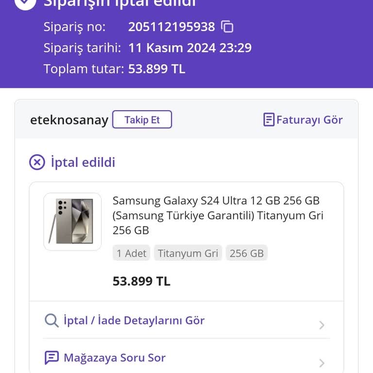 Sipariş İptali Ve Zaman Kaybı