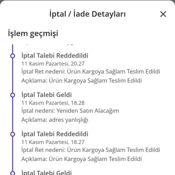 İptal Ve Adres Değişikliği Sorunu