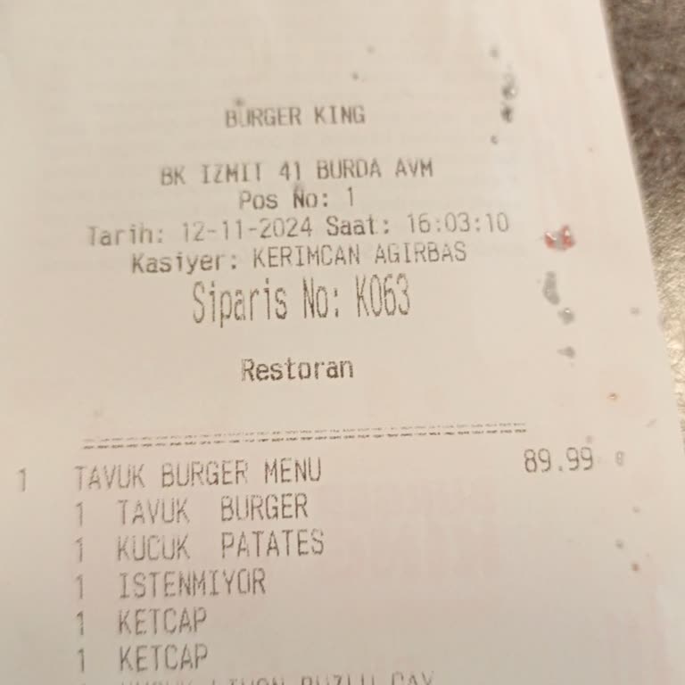 Burger King Şubesinde Zorunlu Nakit İşlem Sorunu