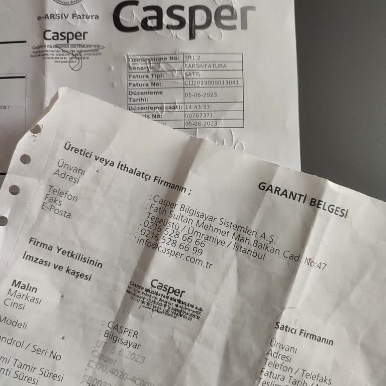 Casper Bilgisayarın Kronik Sorunu Ve Müşteri Hizmetleri Hayal Kırıklığı