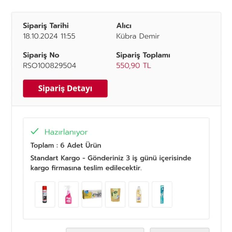 Rossmann Siparişimde Kargo Ve İptal Sorunu