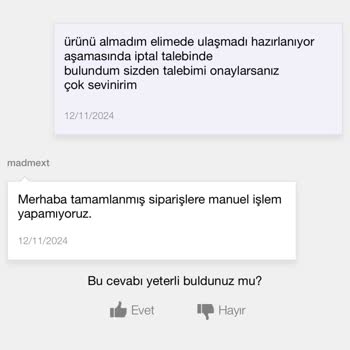 N11 Üzerinden Alınan Ürünün İptal Sorunu