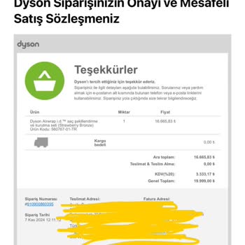 Dyson Sipariş İptali Ve Müşteri Mağduriyeti