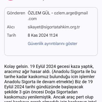 Kasko İptali Ve İade Sürecinde 2 Aydır Oyalama