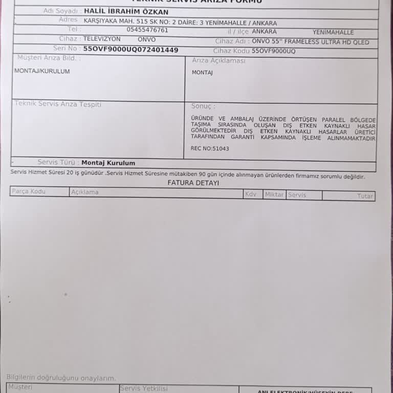 Kargo Kaynaklı Hasar: Televizyonum Kırık Geldi