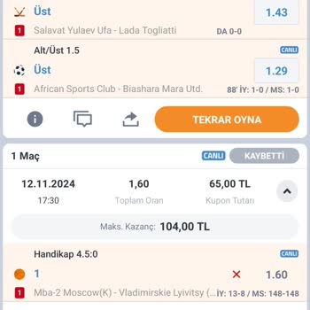 Kupon Kazancım Yanlış Gösteriliyor