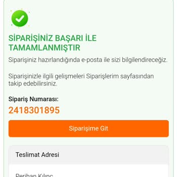 Eksik Gelen Sipariş Ve İletişim Sorunu