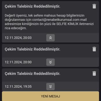 Renabet'ten Alınamayan Deneme Bonusu Ödemesi