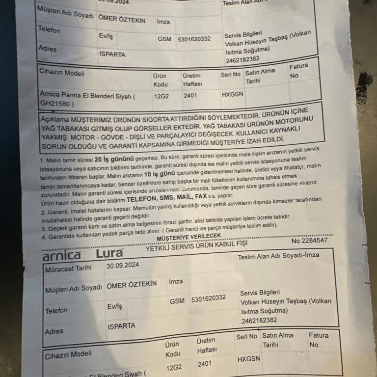Arnica Blender Servis Sorunu Ve Hayal Kırıklığı