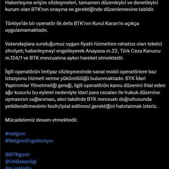 Turkcell'in Net GSM'e Yaptığı Engellemeler Mağduriyet Yaratıyor