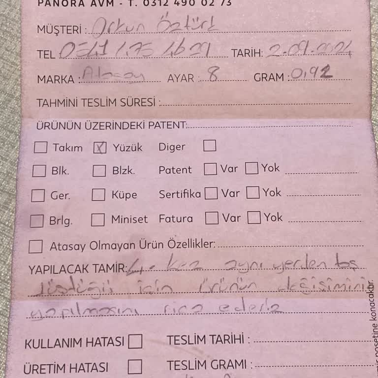 Atasay'dan Aldığım Yüzükte Sürekli Sorun Yaşıyorum!