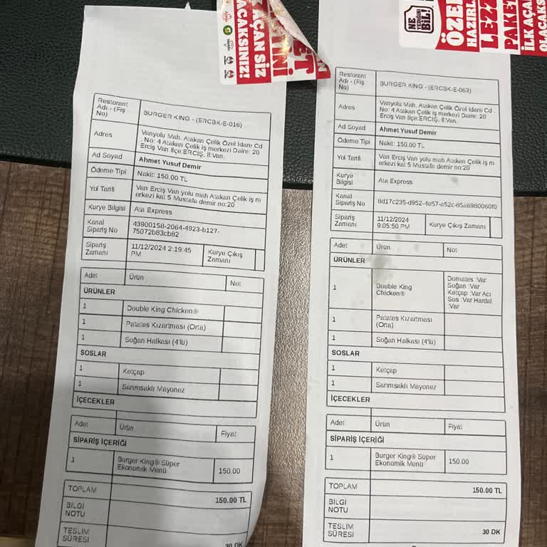 Burger King Siparişimde Eksik Ürün Ve İlgisizlik