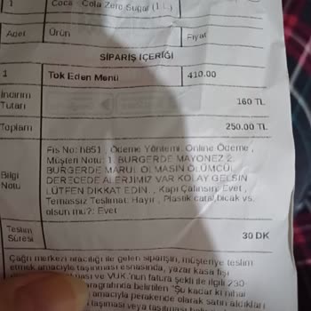 Alerji Uyarılarına Dikkat Edilmeyen Siparişler