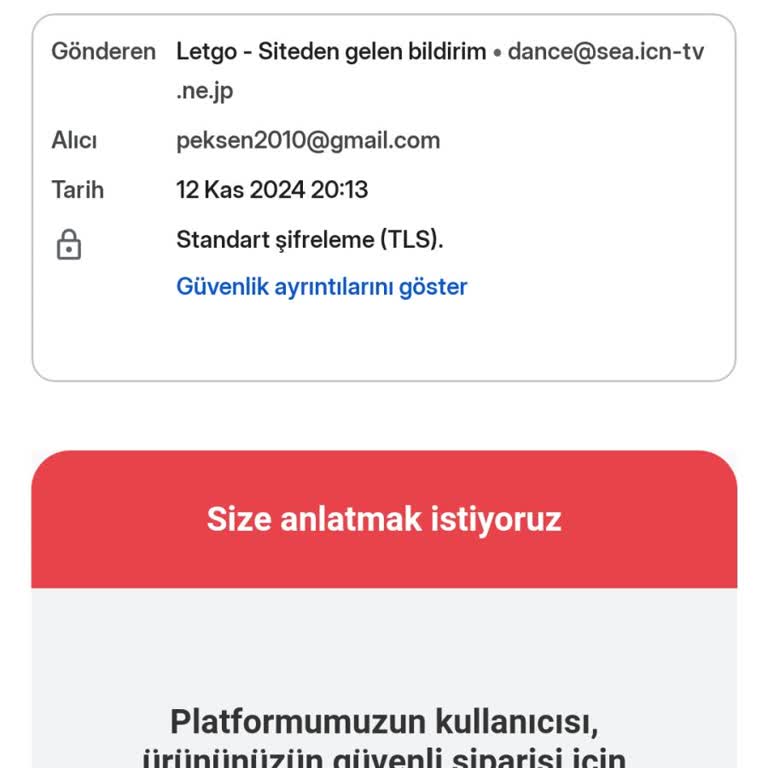Letgo'da Yurt Dışı Menşeli Mesajlarla Güvenlik Endişesi