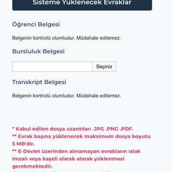 İBB Burs Başvurusunda Belge Yükleme Sorunu