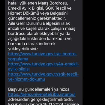 İBB Burs Başvurusunda Belge Yükleme Sorunu