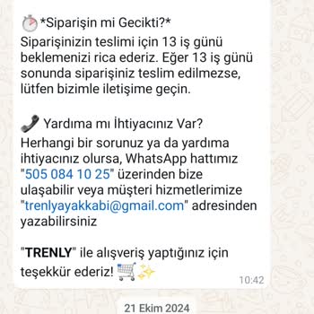 Trenly'den İade Sürecinde İletişim Sorunu