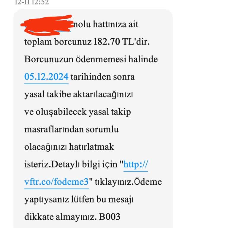 Yanlış Fatura Bildirimi Ve Yasal Tehditler