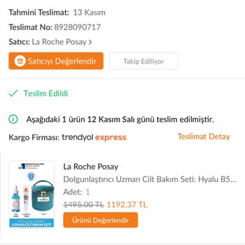 Trendyol Vichy La Roche Posay Cosmolog Şikayetim