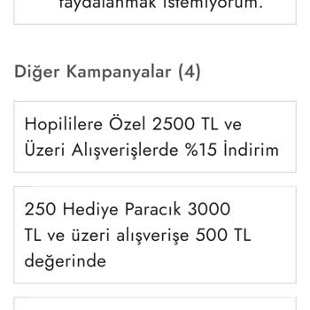 Hediye Paracık Kampanyası Seçilemiyor