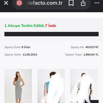 DeFacto'dan Aldığım Elbise Delindi, Çözüm Bekliyorum