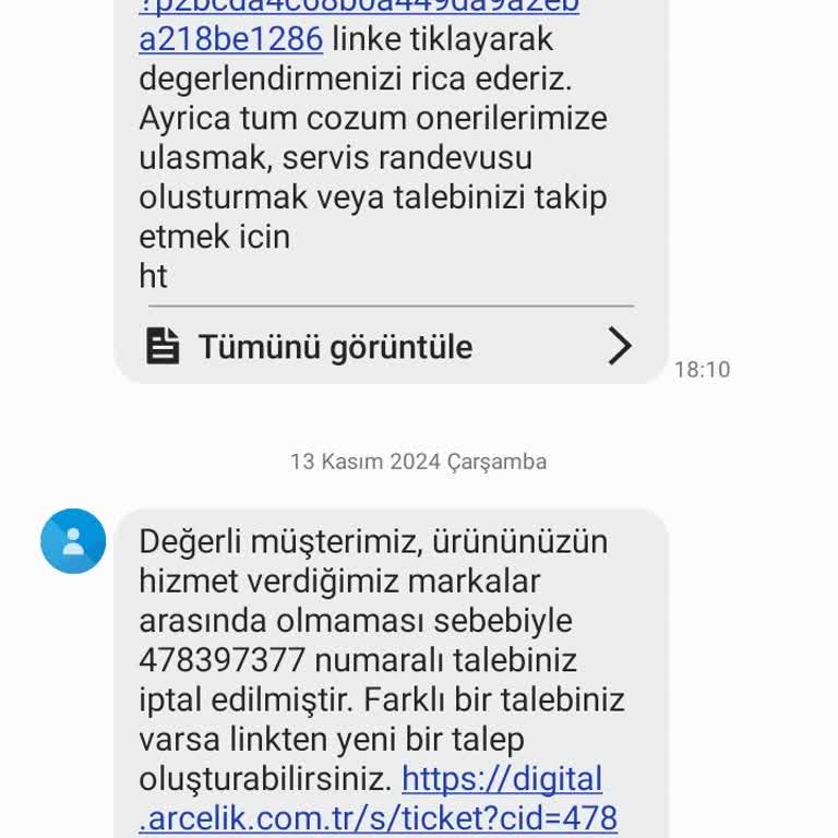 Arçelik Servisinin Ciddiyetsizliği Ve Yanıltıcı Hizmeti