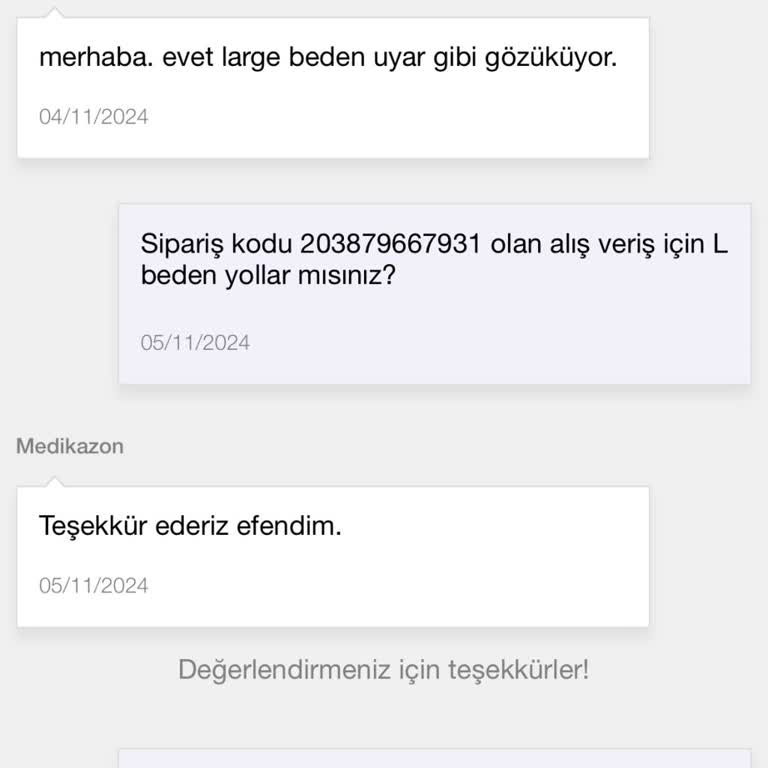 Yanlış Beden Ve Yetersiz Müşteri Hizmetleri