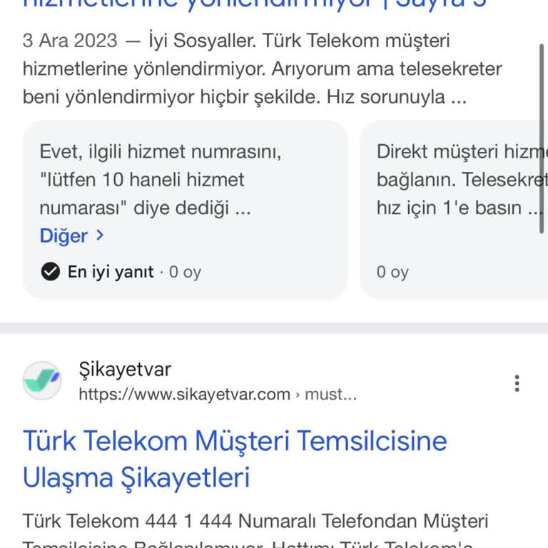 Türk Telekom Müşteri Hizmetlerine Ulaşım Sorunu