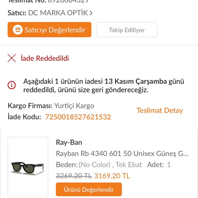 İade Edilmeyen Gözlük İçin Haksız Ödeme
