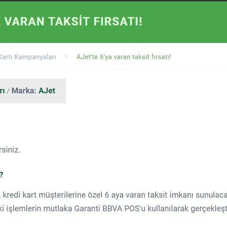 Anadolu Jet Ve Garanti BBVA Taksit Sorunu Mağduriyeti