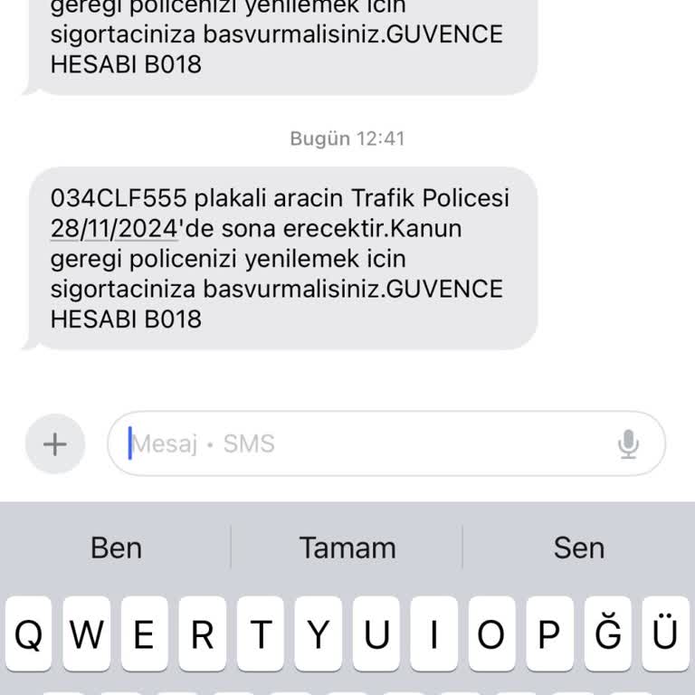 Yanlış Plaka İddialarıyla Gelen SMS'ler