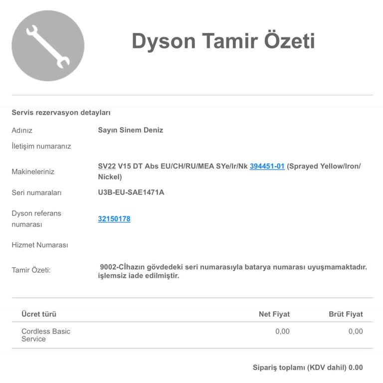 Garanti Kapsamında Onarılamayan Süpürge Sorunu