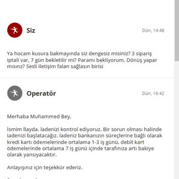 Yemeksepeti'nde İade Sorunu Ve Müşteri Hizmetleri Cevapsızlığı