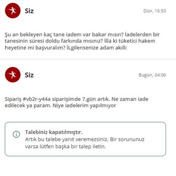 Yemeksepeti'nde İade Sorunu Ve Müşteri Hizmetleri Cevapsızlığı