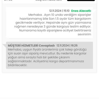 Kargo Sürelerinde Sürekli Gecikme Ve Yanıltıcı Bilgilendirme