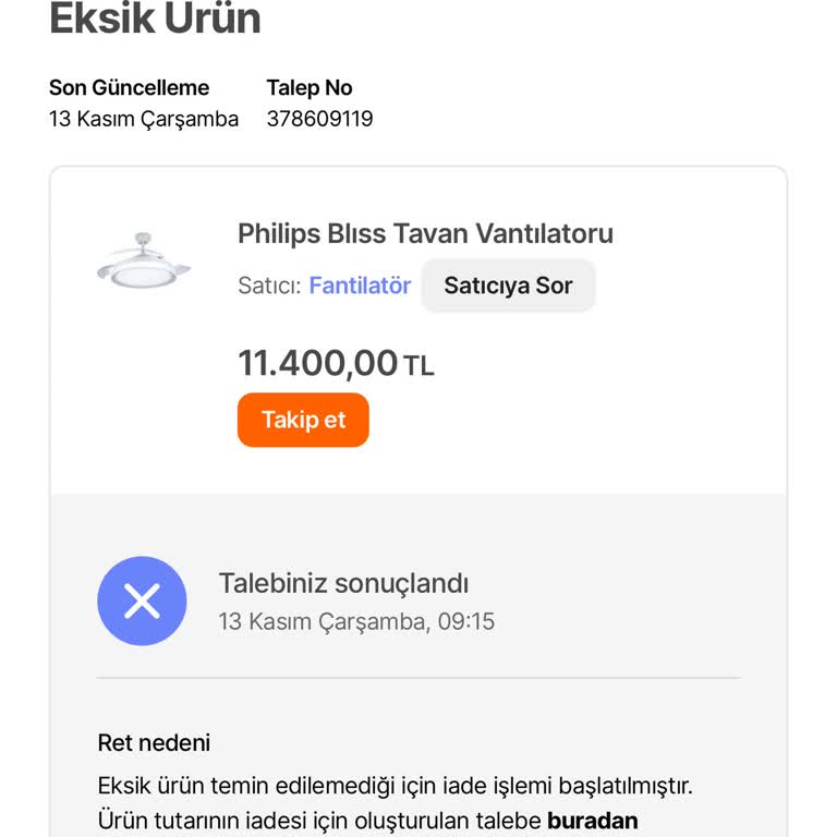 Eksik Teslimat Ve Çözülmeyen Sorun